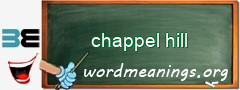 WordMeaning blackboard for chappel hill